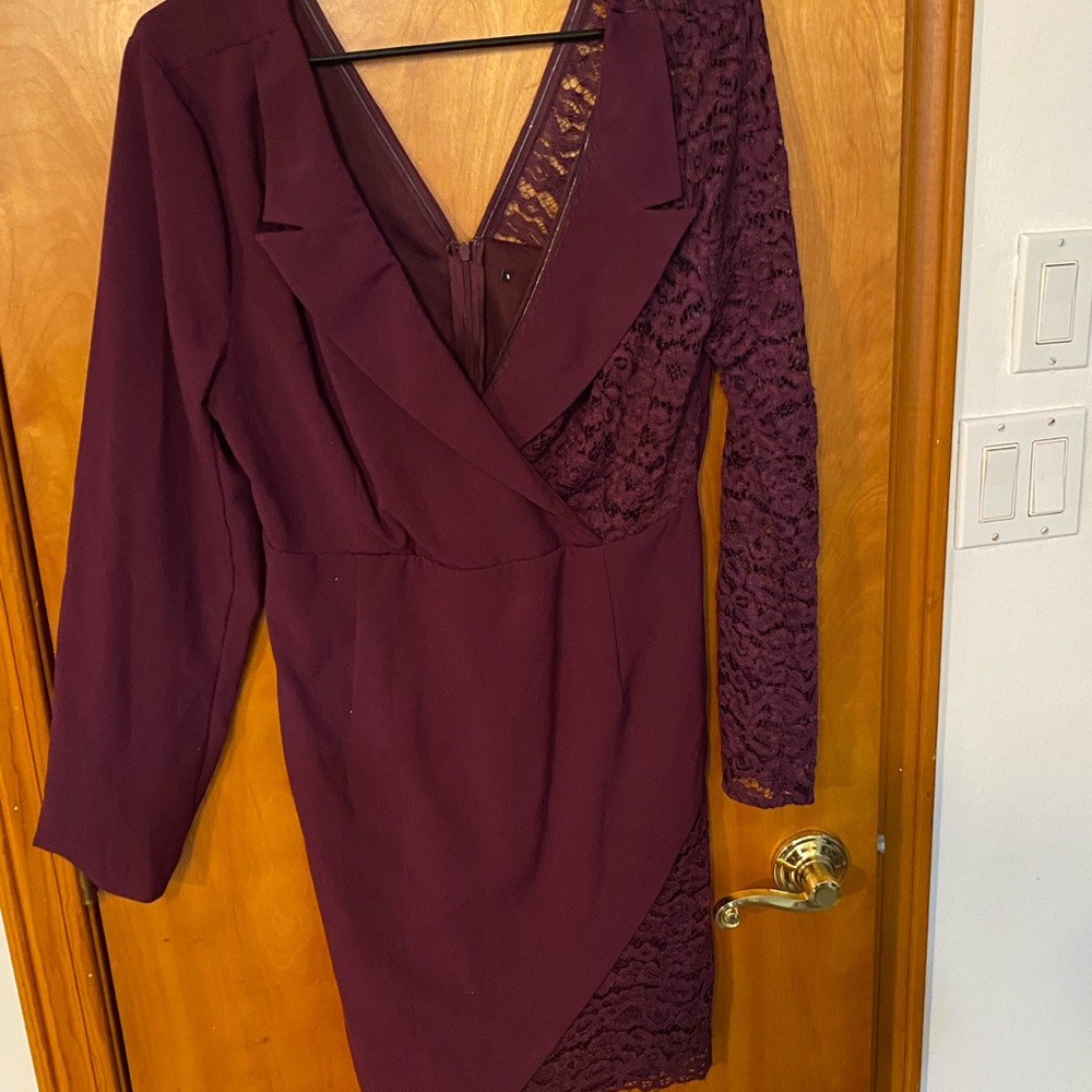 Elegant Burgundy Lace Dress